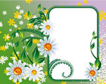 绿色边框和菊花花纹