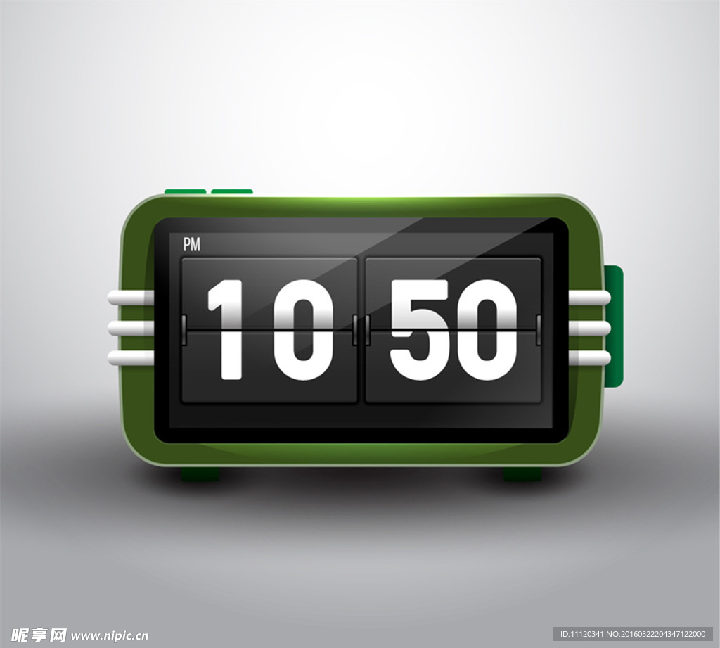 绿色电子时钟设计矢量素材