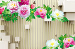 牡丹花背景墙