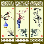 梅兰屏风