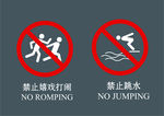 游泳池禁止标识