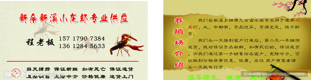 新溪小龙虾名片