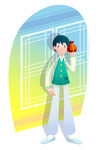 穿韩服的矢量男性