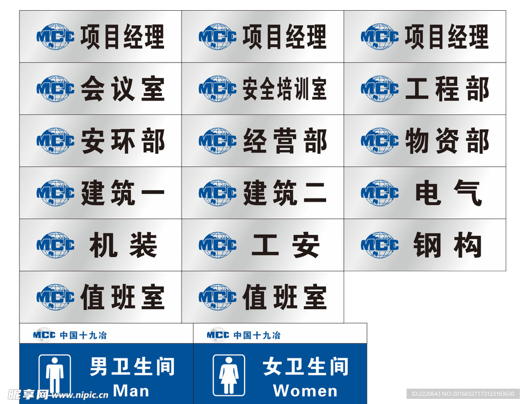 中国十九冶办公室门牌