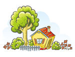 手绘卡通小屋