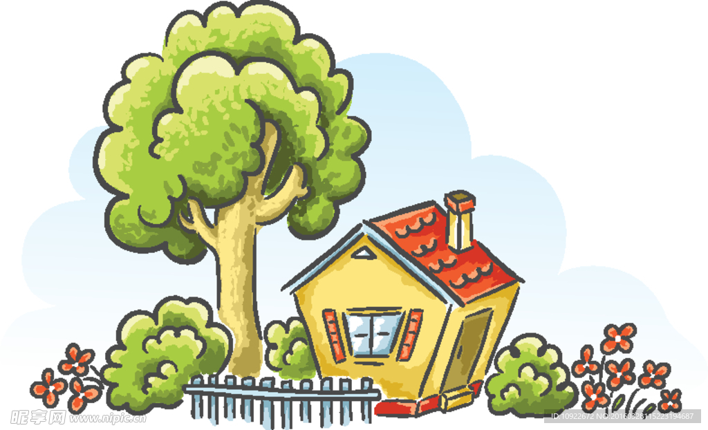 手绘卡通小屋