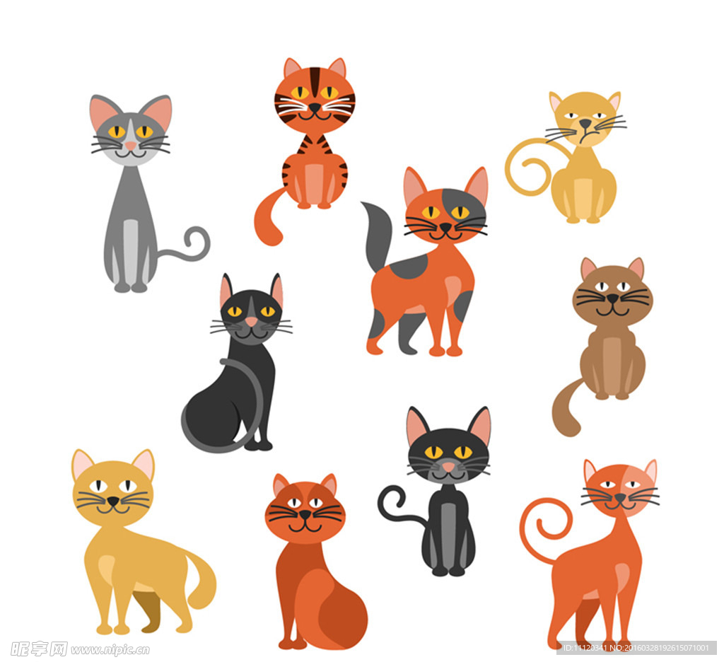 可爱猫咪设计矢量素材