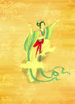 中国传统书画美女PSD素材