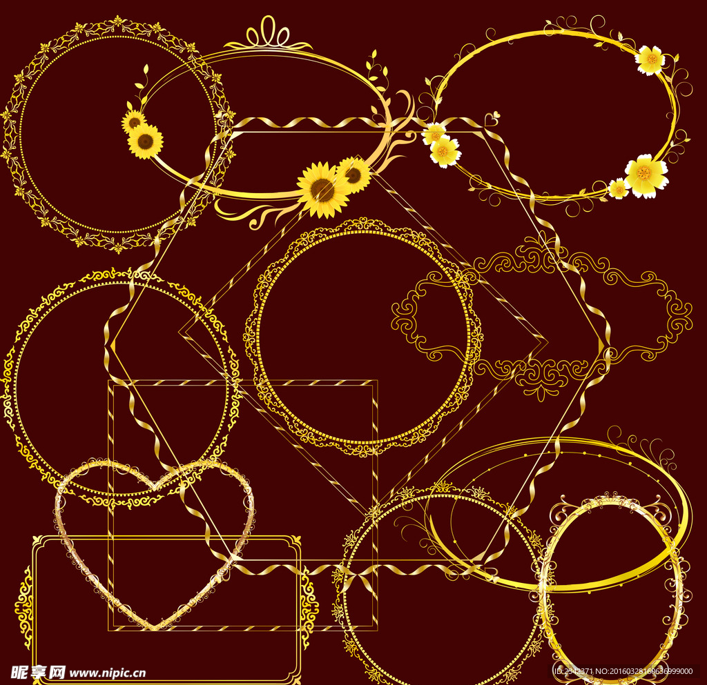 金色花边