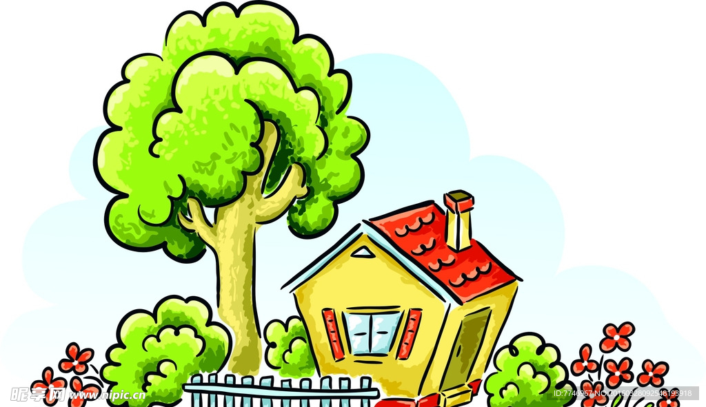 手绘卡通小屋