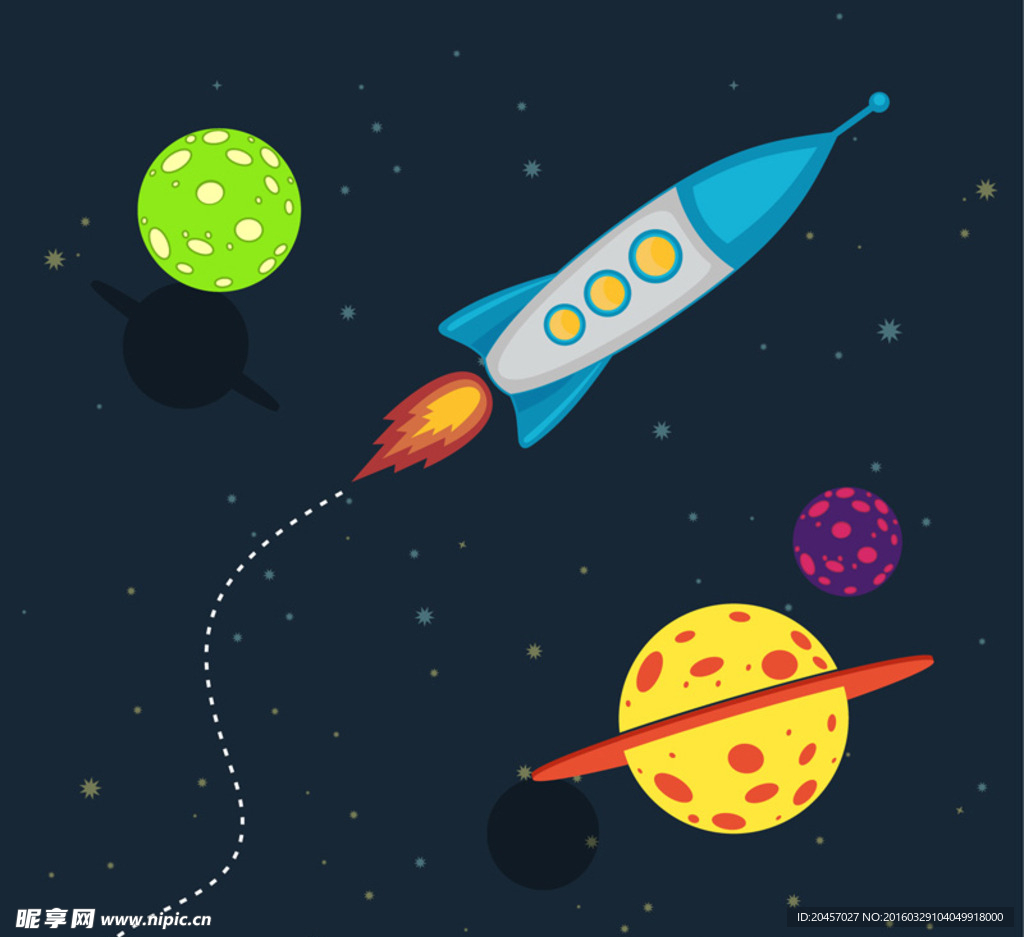创意太空插画矢量素材