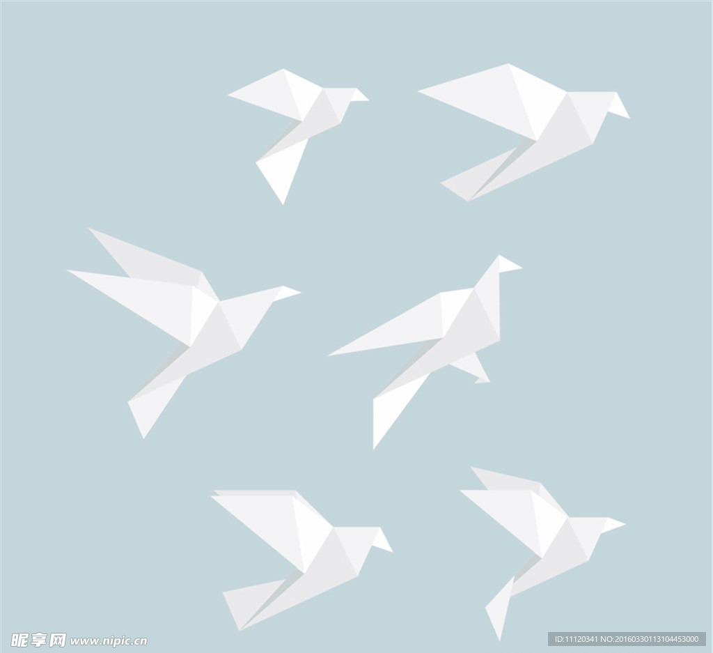 折纸白鸽矢量素材