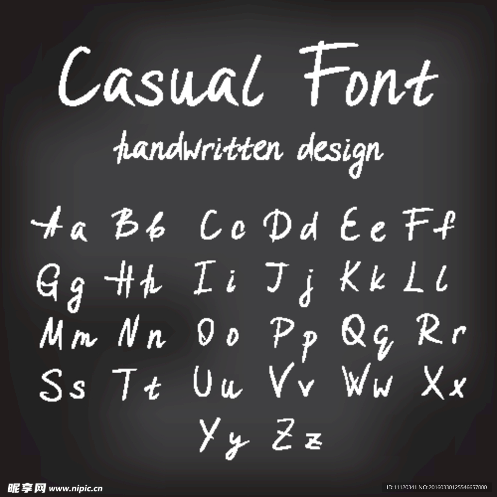手绘大小写字母矢量素材