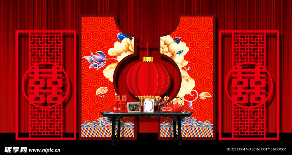 中式屏风素材