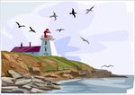 油画 海鸥