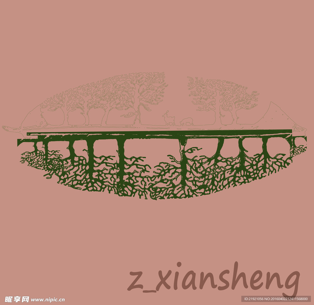 叶子与麋鹿