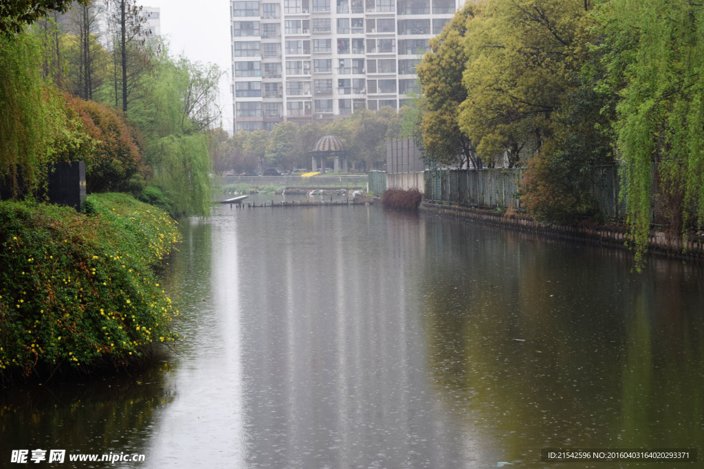 湖中雨滴