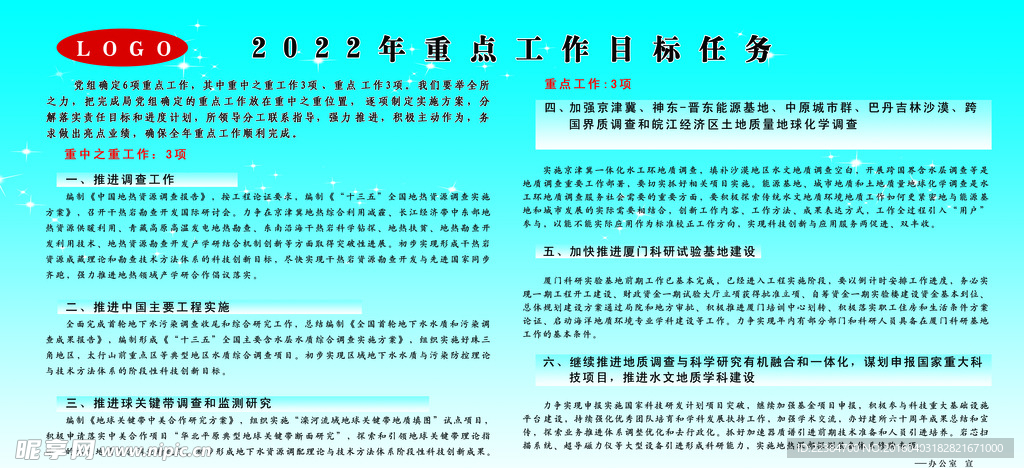 目标任务展板