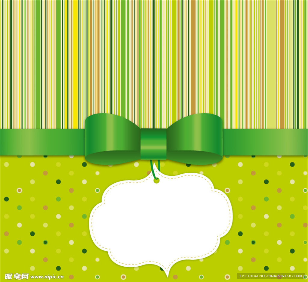 绿色蝴蝶结装饰背景矢量素材