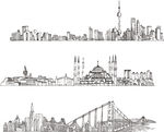 城市 线条图图片