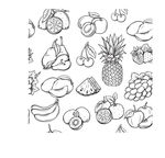 水果线描画