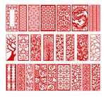 中国风花纹窗格PSD素材