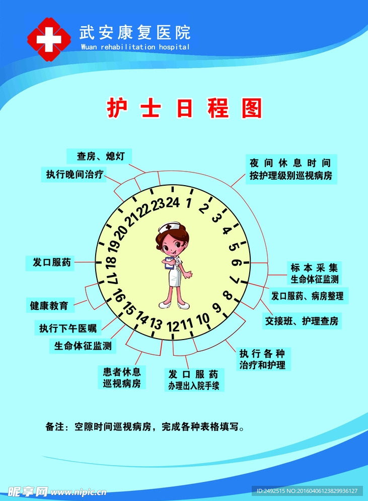医院护士日程图
