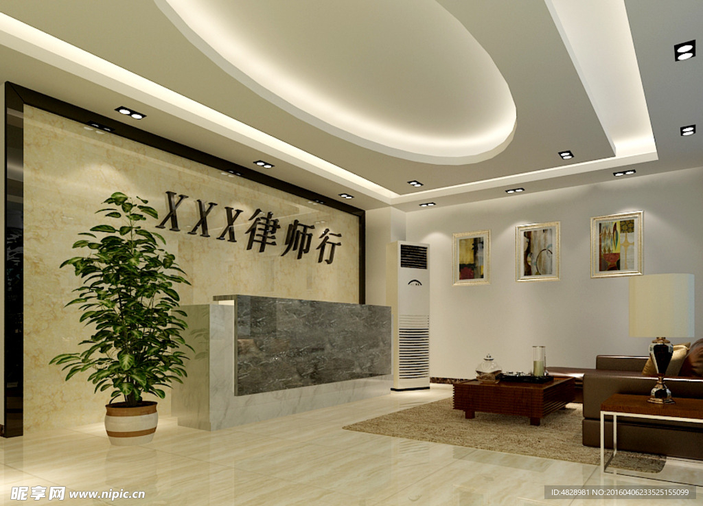 公司前台律师行天花背景