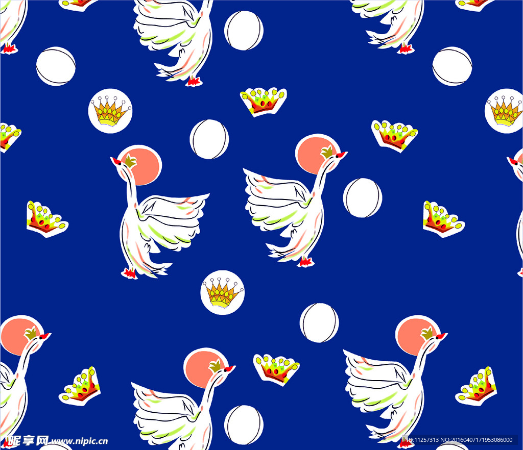 鸟印花图案