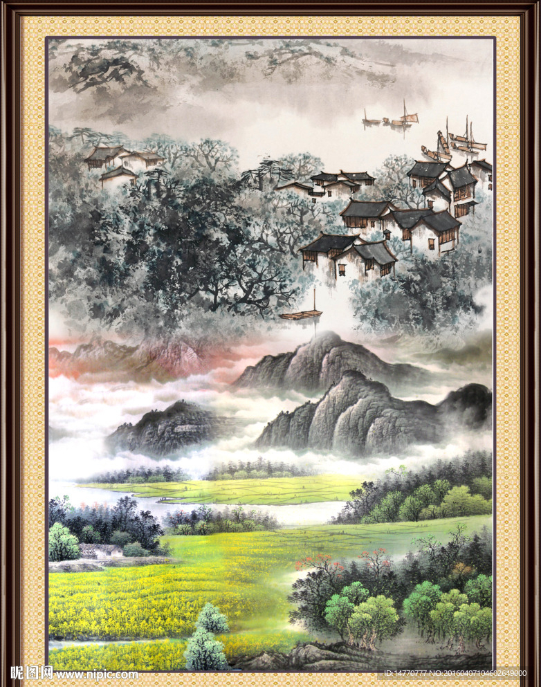 竖版山水画