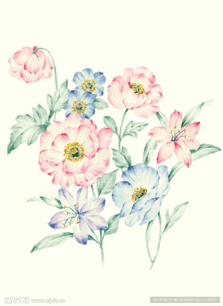 水彩花朵