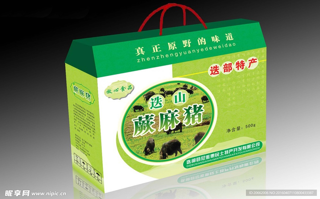 蕨麻猪礼品盒平面图