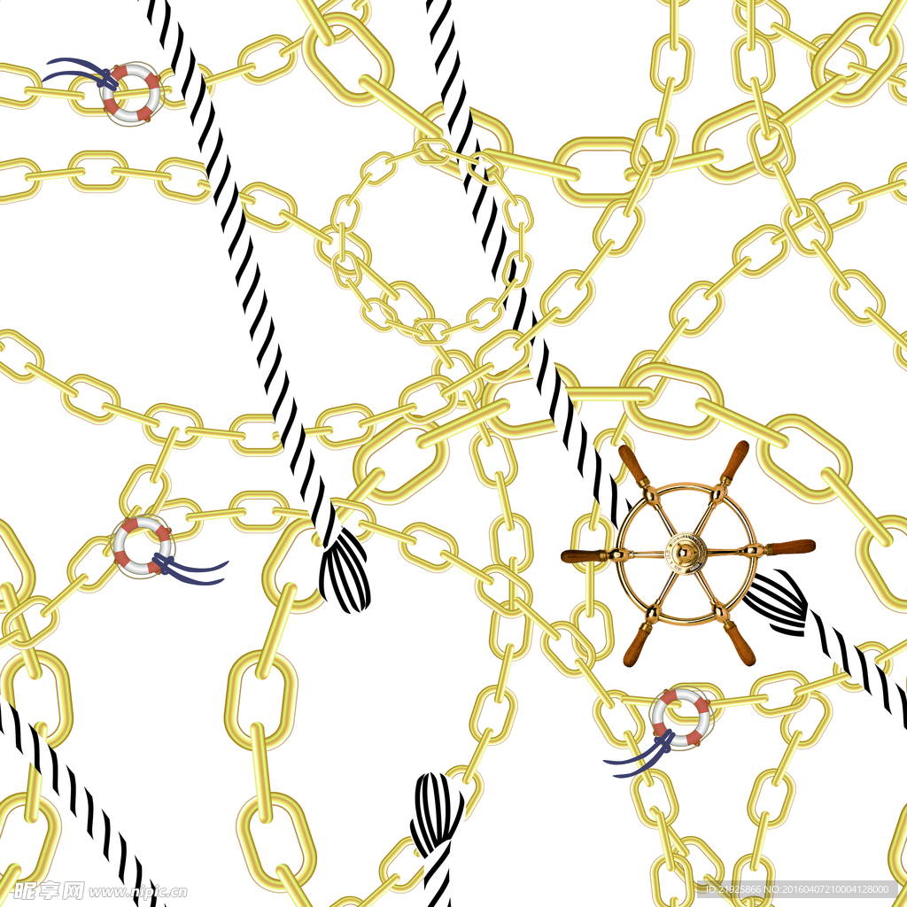 数码印花锁链地中海风图案