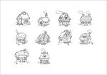 线描房子
