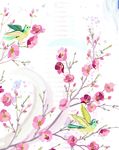 桃花鸟花纹花边