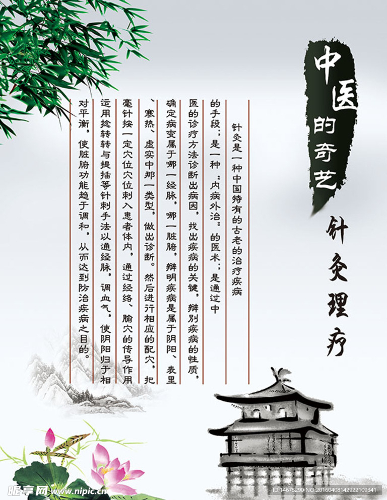 中医针灸理疗展板