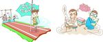 儿童街道插画