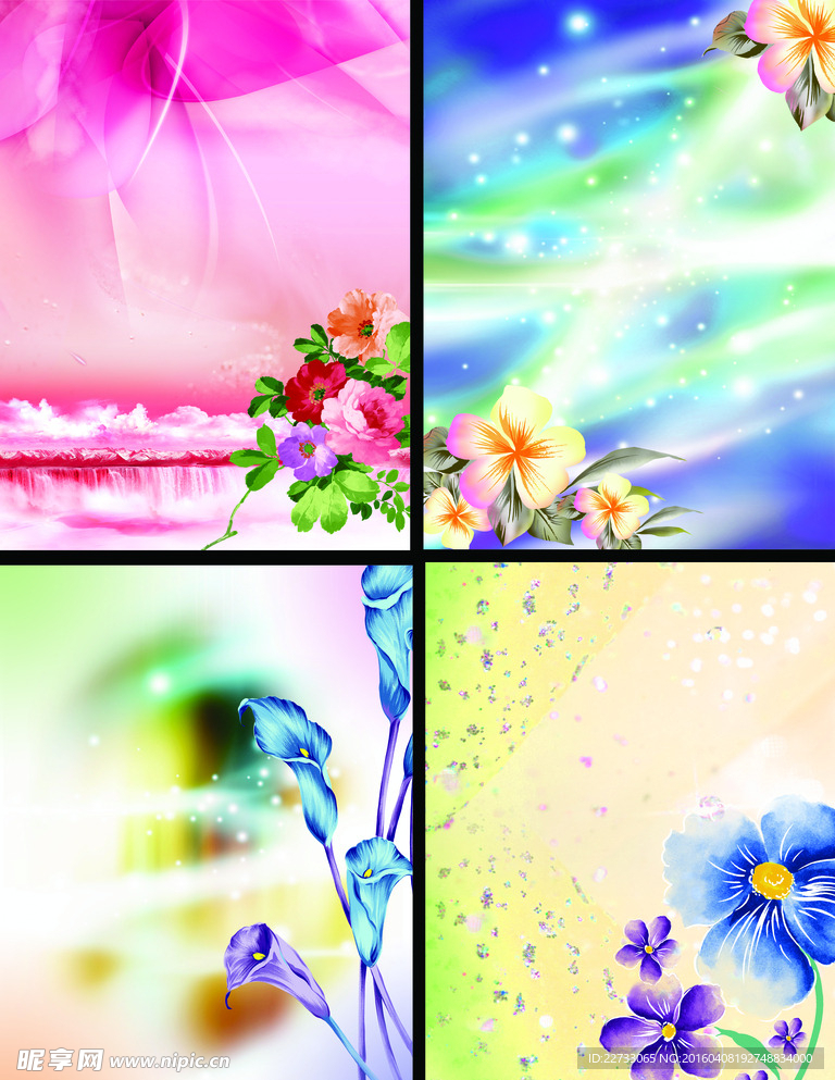 精美花卉背景psd素材