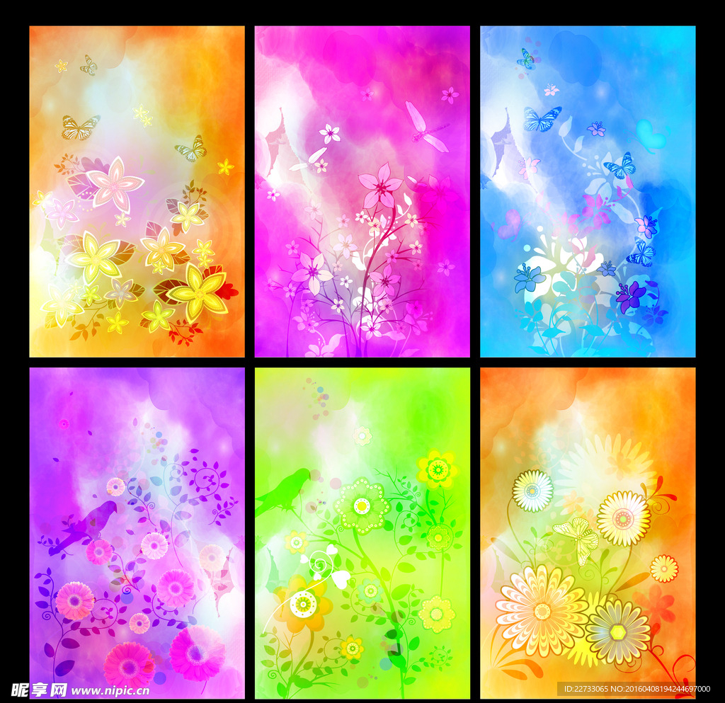 绚丽花纹背景psd素材