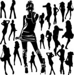 剪影女人黑白画