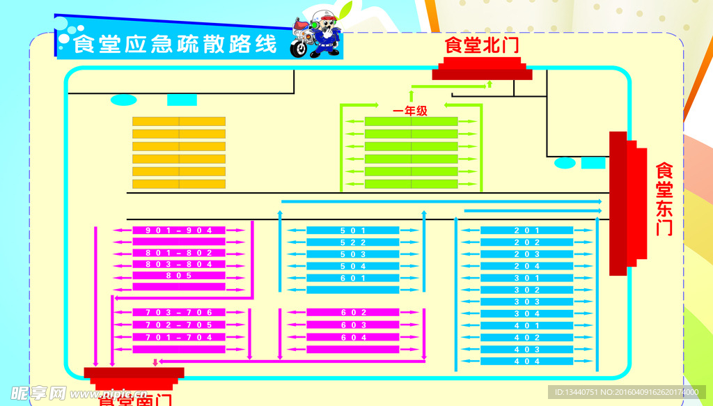 学校 紧急疏散图