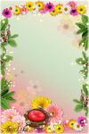 炫彩花纹边框psd素材图
