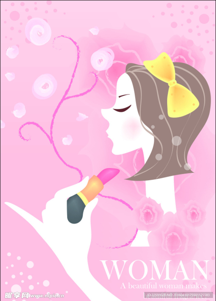 手绘美女插画