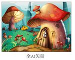 蘑菇屋插画