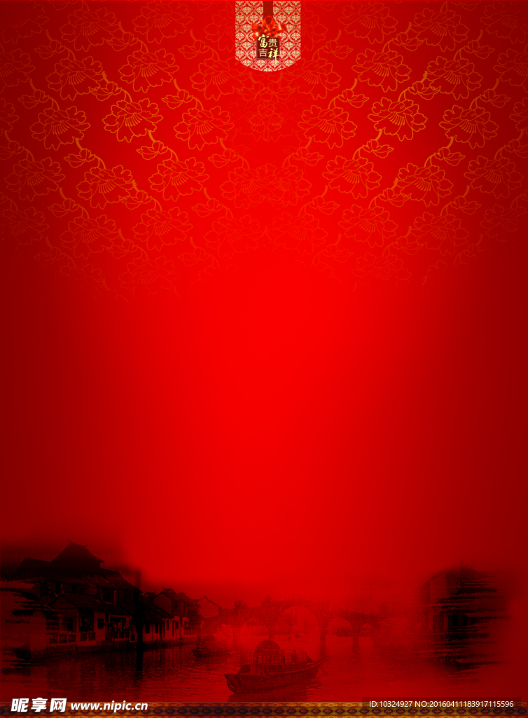 红底背景