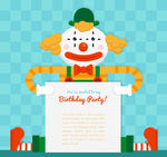 创意小丑生日派对海报