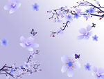 手绘桃花背景