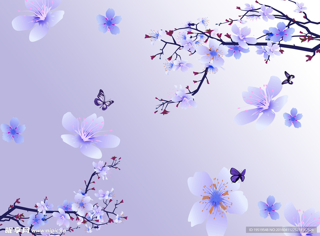 手绘桃花背景