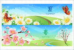 春夏背景矢量素材