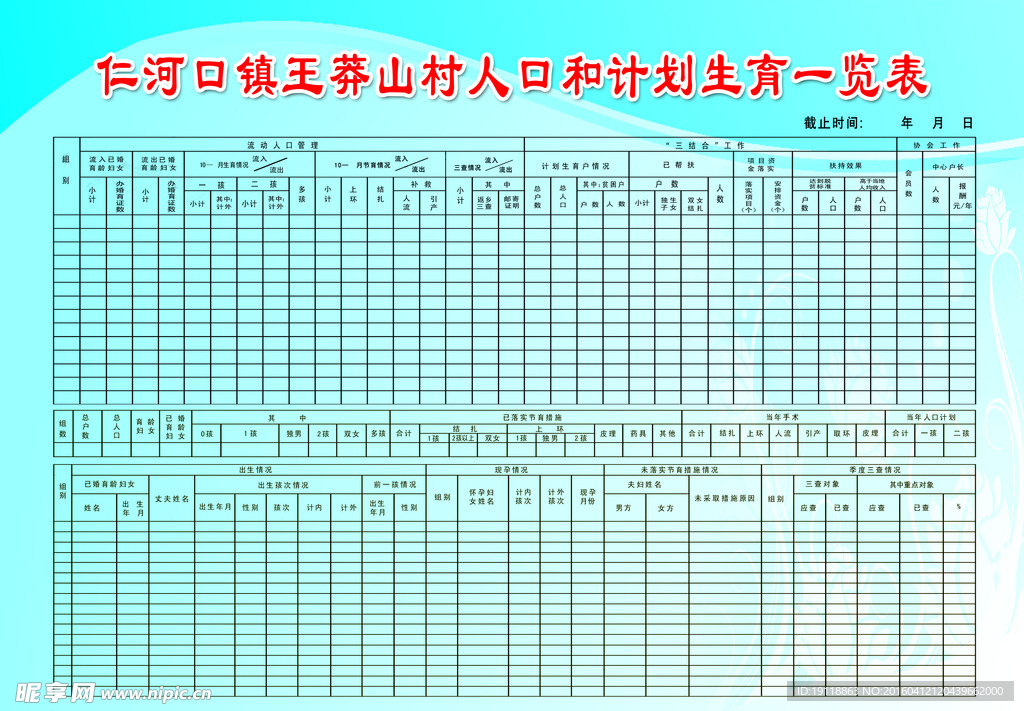 计生一览表